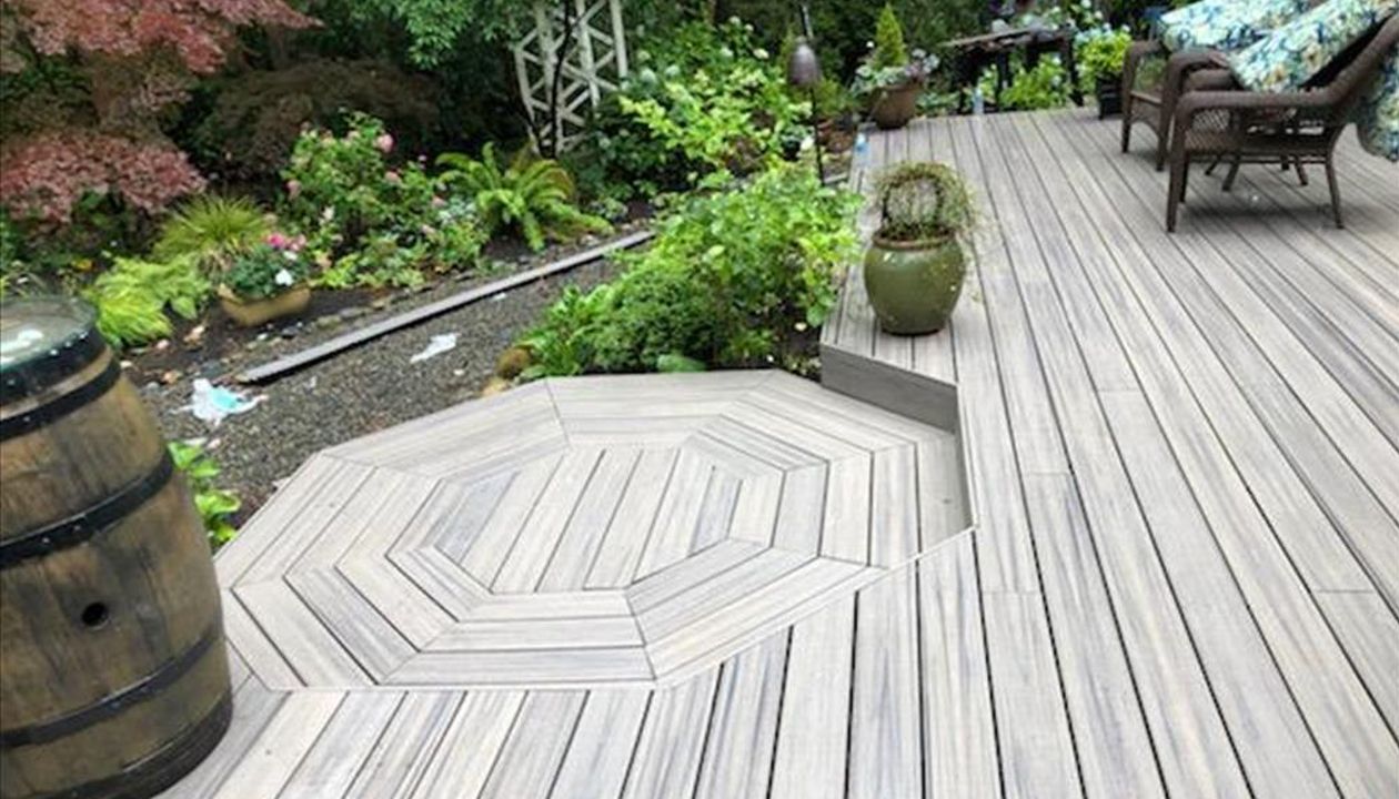 Trex Enhance Rocky Harbor deck In Gig Harbor, W A by Million‘ s Custom Landscaping