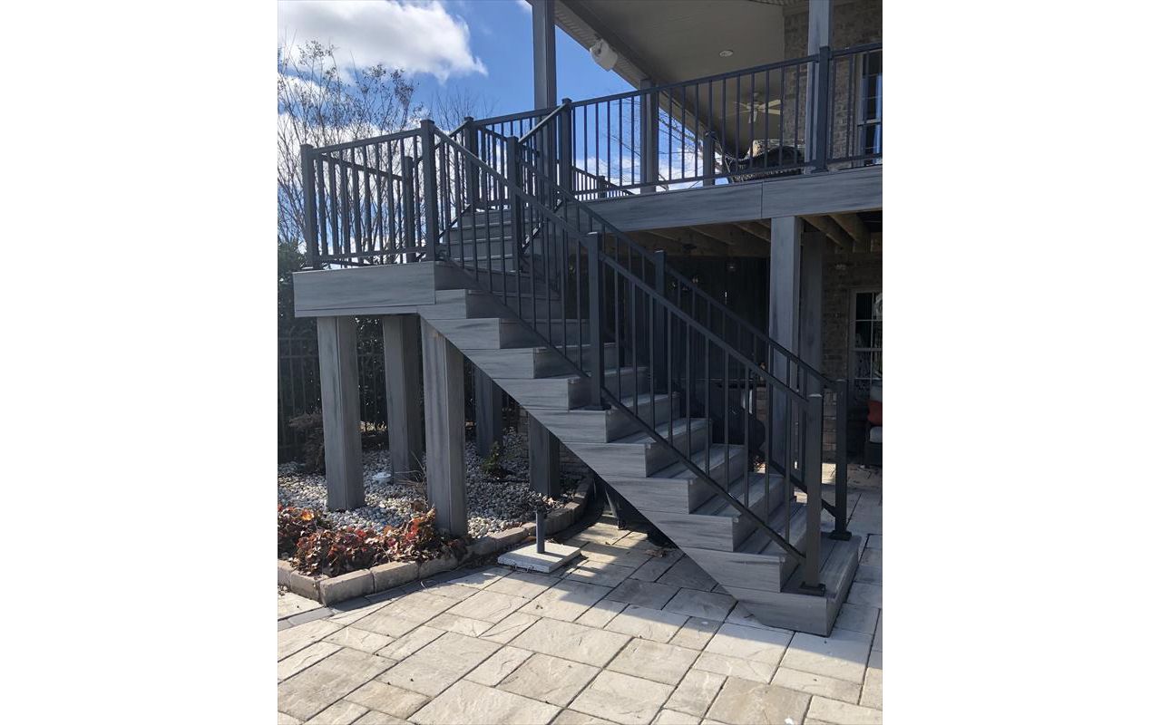 Transcend Island Mist Decking / Facia /Wrapped Posts with Signature Black Railing
