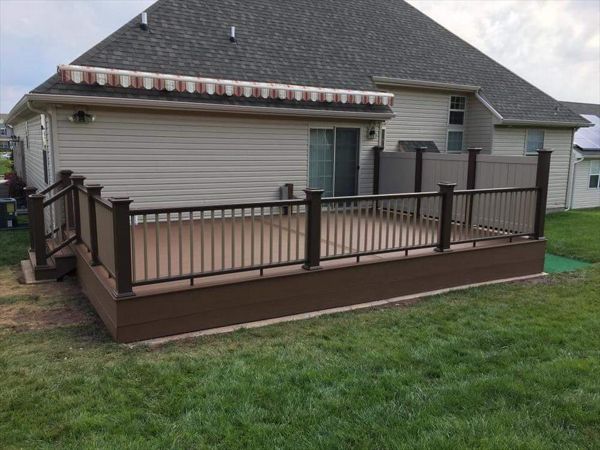 Trex Decking with Composite Railing and Privacy Fence