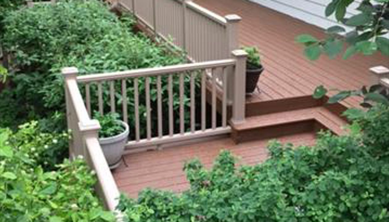 Tree House Deck; Rope Swing Railing nestled in the garden