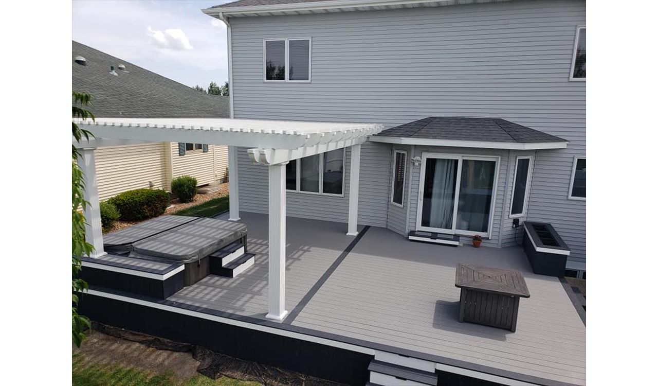Build Right, Inc. Trex Low-Maintenance Select Decking in 2 colors, Winchester Grey Borders and Pebble Grey Body with White Accent Trim in the Fargo, ND/ Moorhead, MN Area