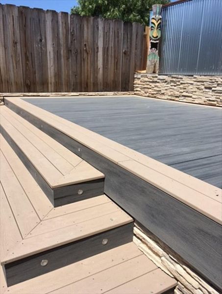 Trex Transcend Tropical Island Mist and Transcend Classical Earth Tones of Rope Swing