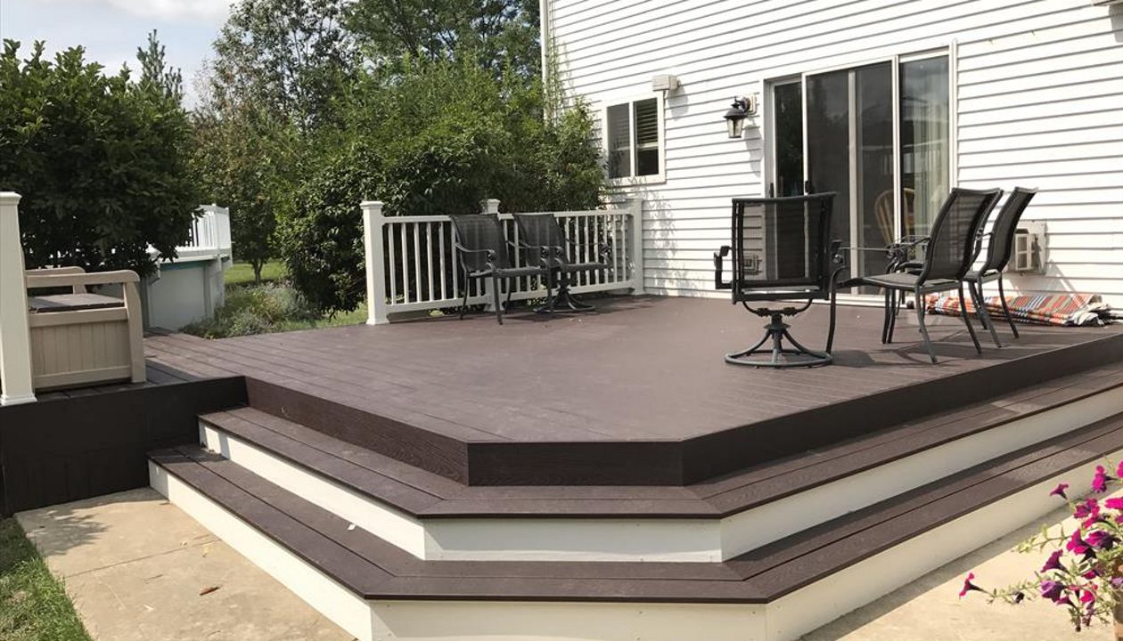 New Deck built in Aurora. New deck was tied into an existing pool deck.