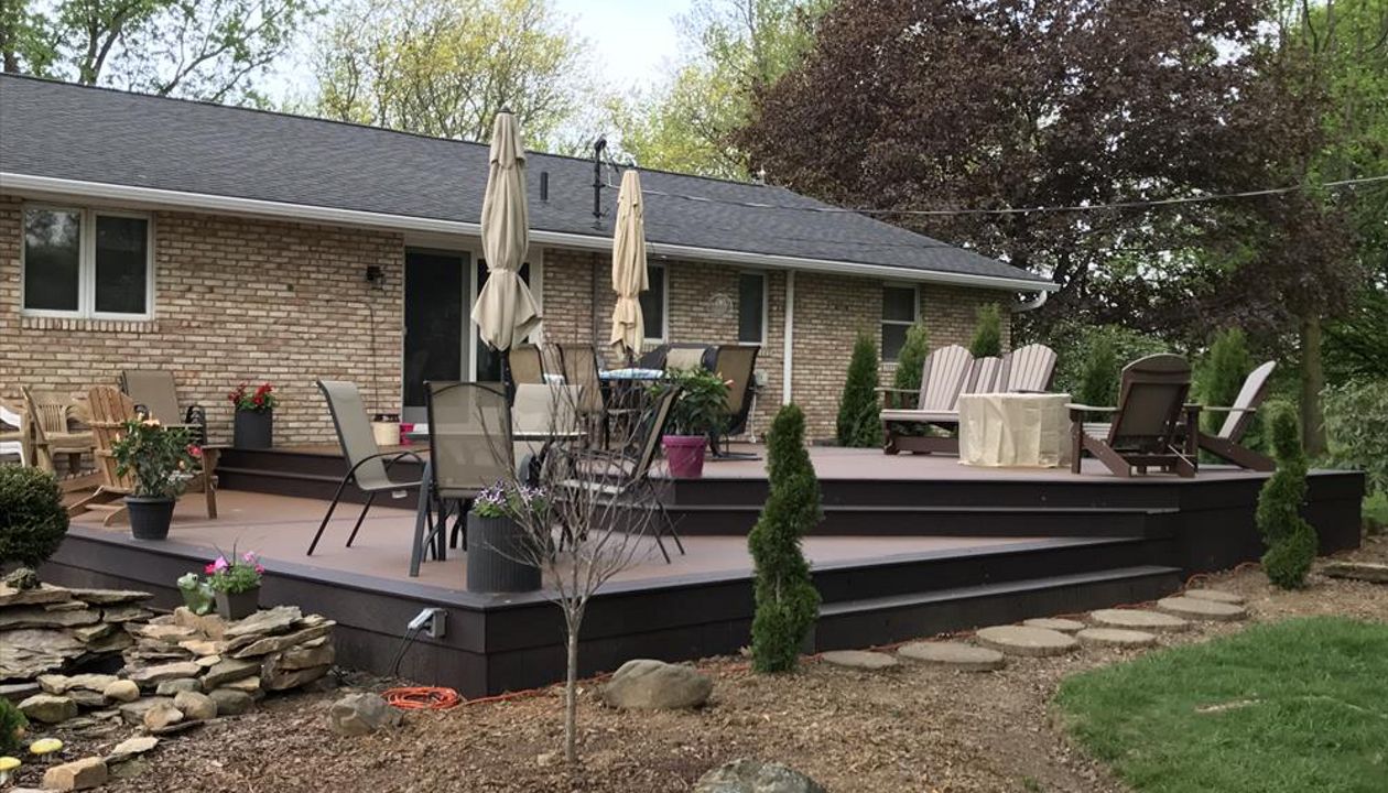 Select decking with recessed and riser lights