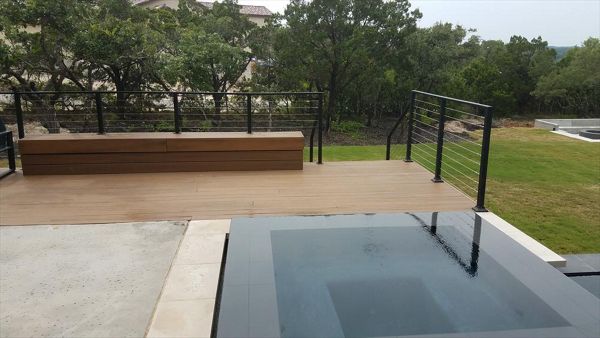Havana Gold with stainless steel railing.