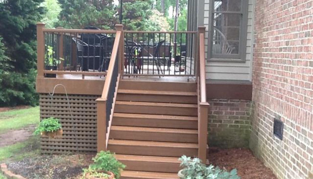 Trex materials looks great with this brick home