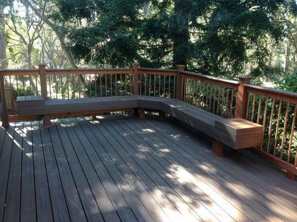 Trex deck with bench