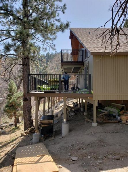 New Trex railing on this deck renovation.