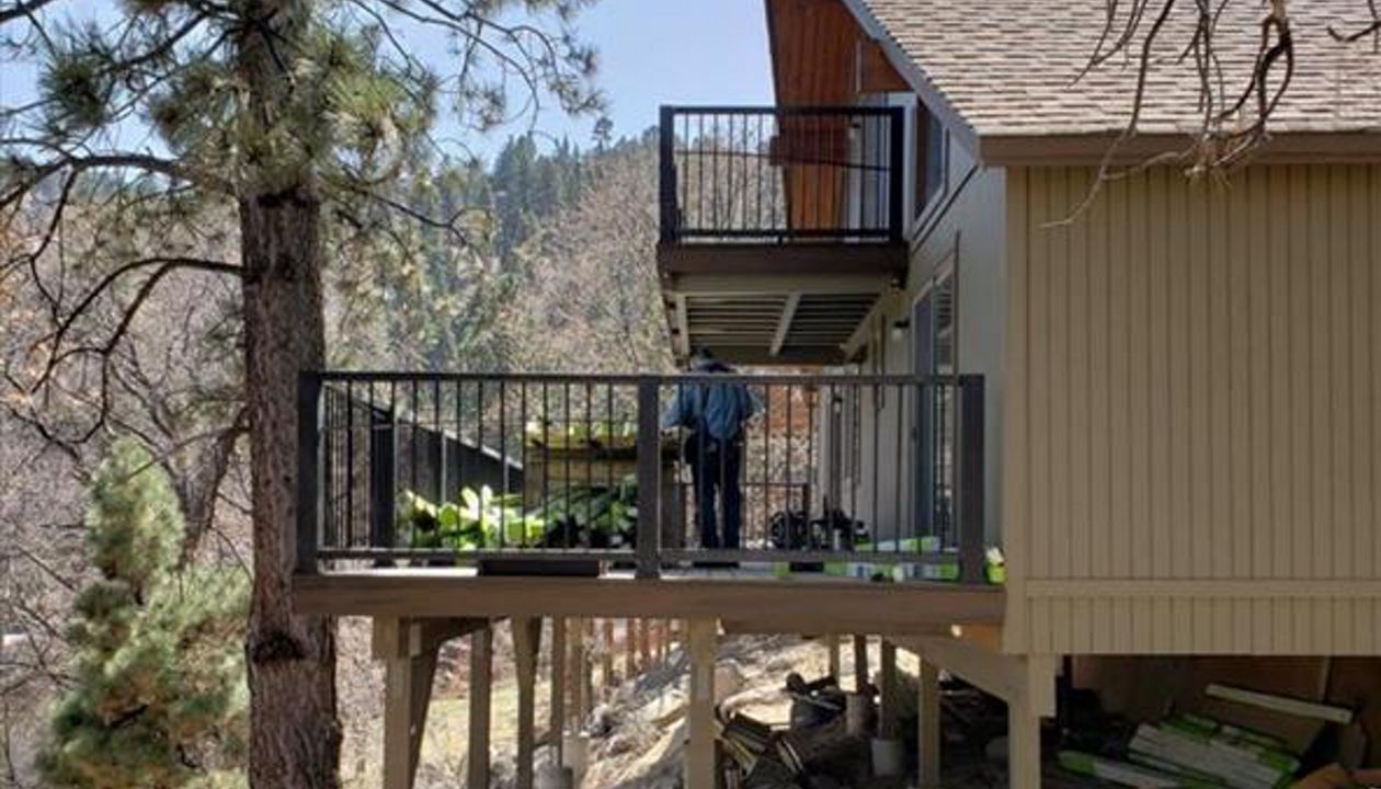 New Trex railing on this deck renovation.