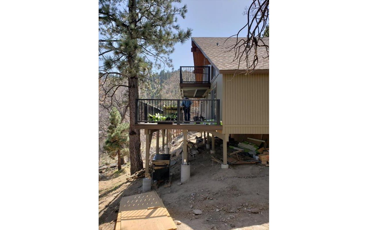 New Trex railing on this deck renovation.