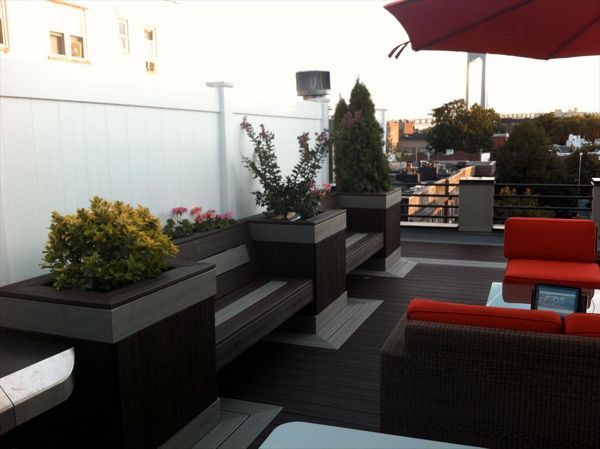 Planters with built in benches