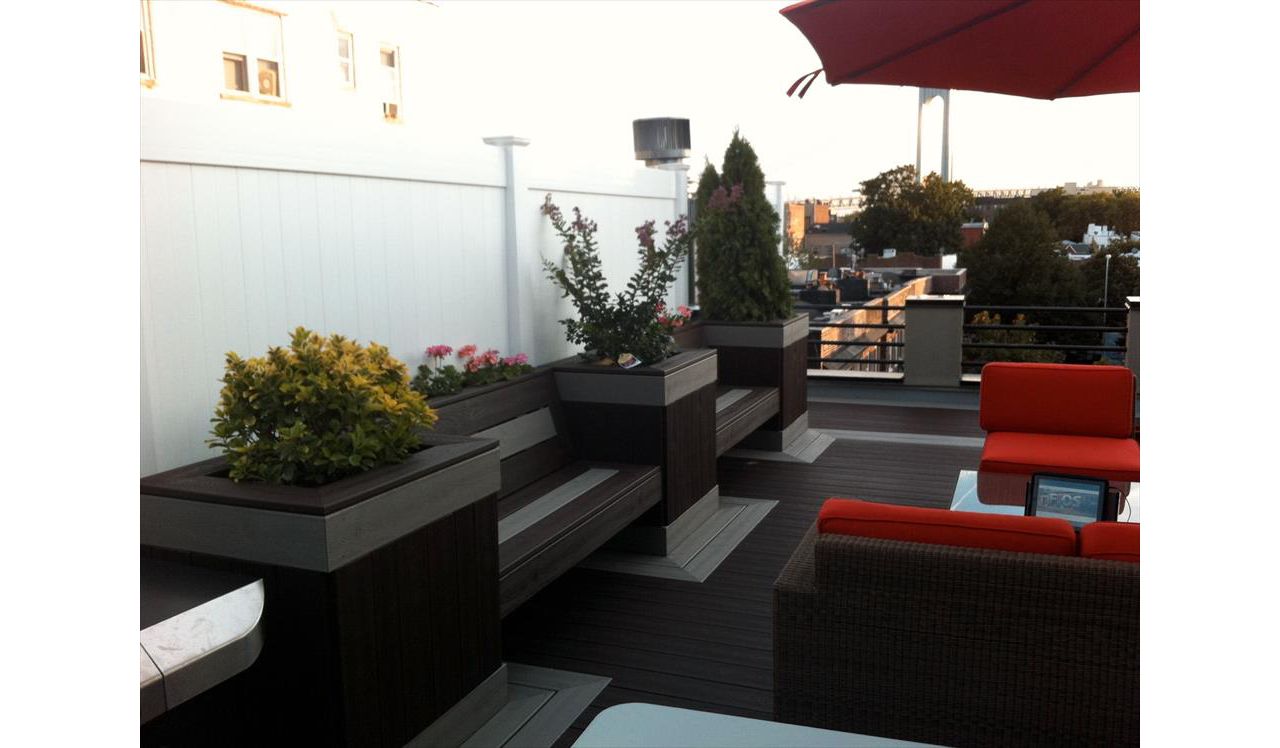 Planters with built in benches