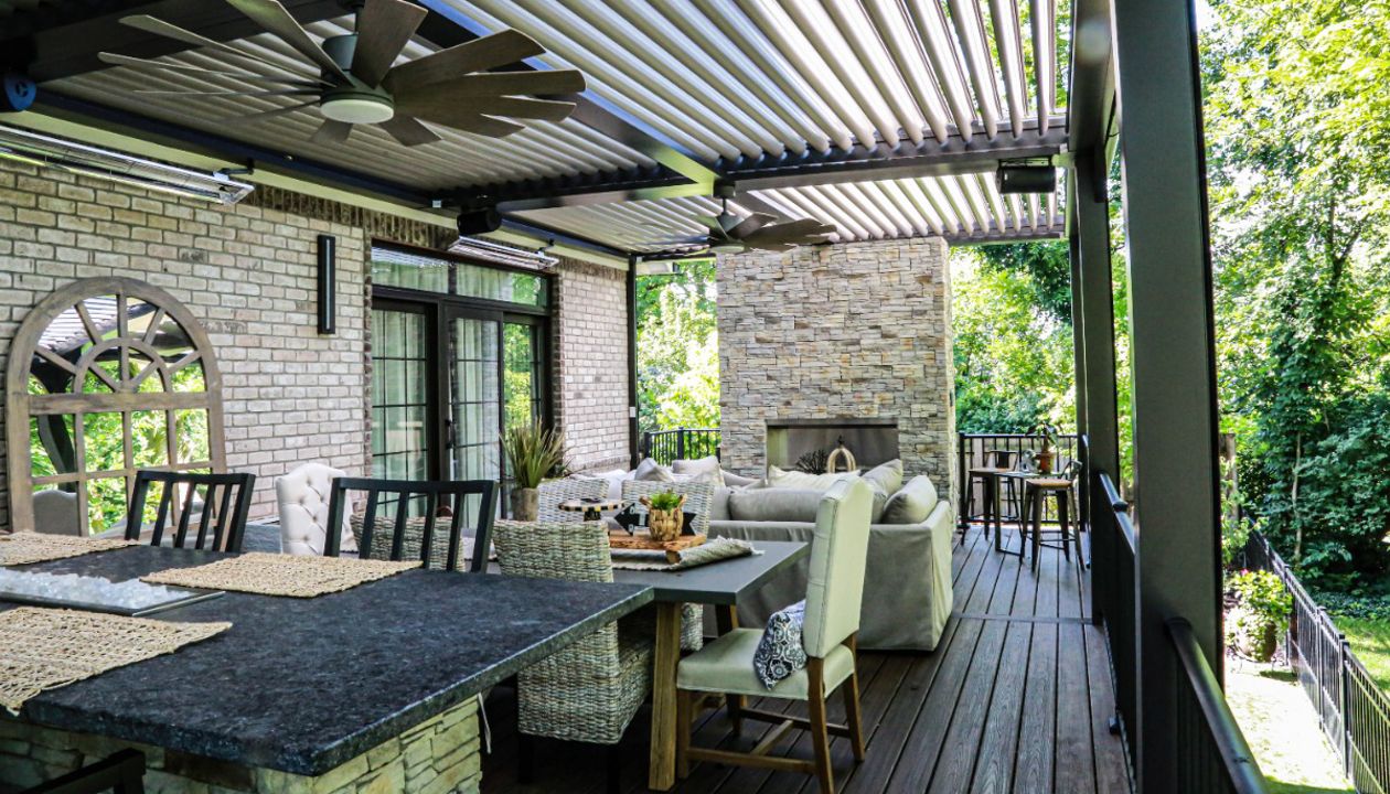 Louvered roof addition