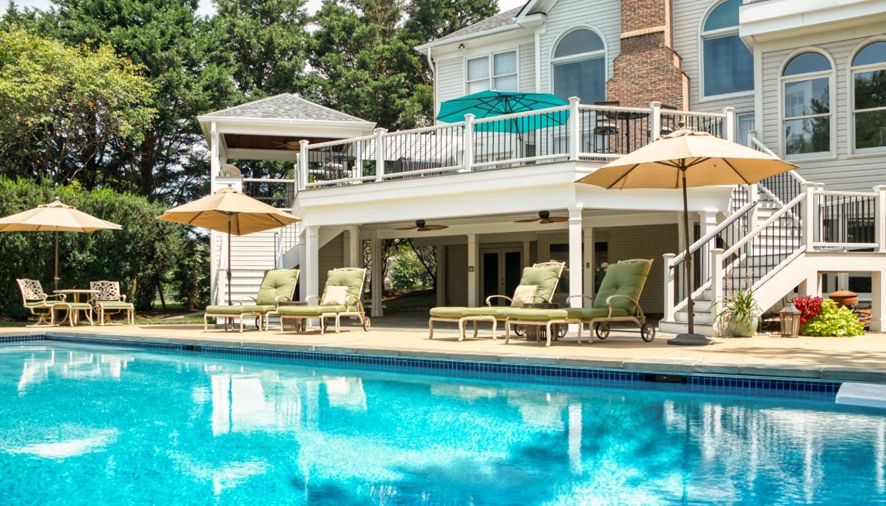 Trex Transcends Deck with Rain Escapes, Pavilion, Pergola, & Outdoor Kitchen