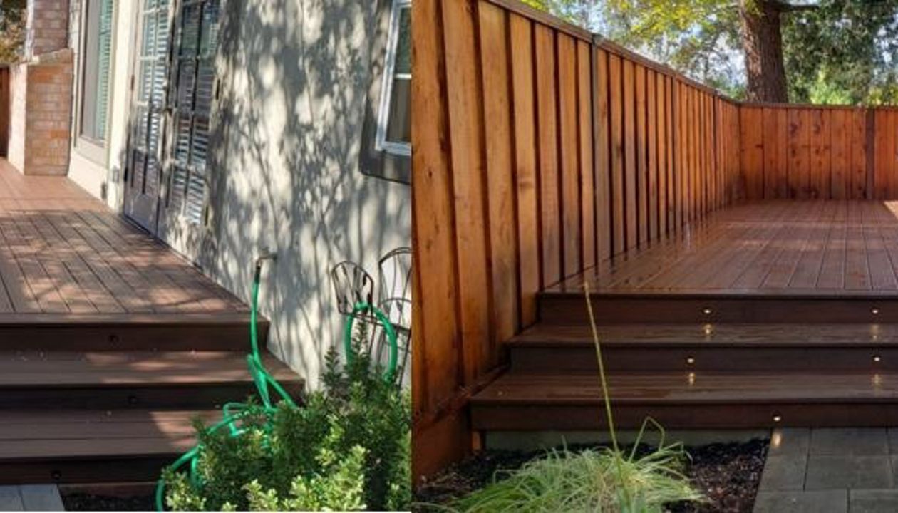 Trex Transcend Tropical Lava Rock Deck & Stairs, with Lights