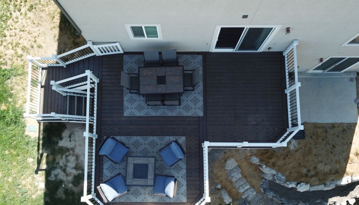 Eagle Mountain, UT Trex Spiced Rum Deck with White Transcend Rail and Fascia