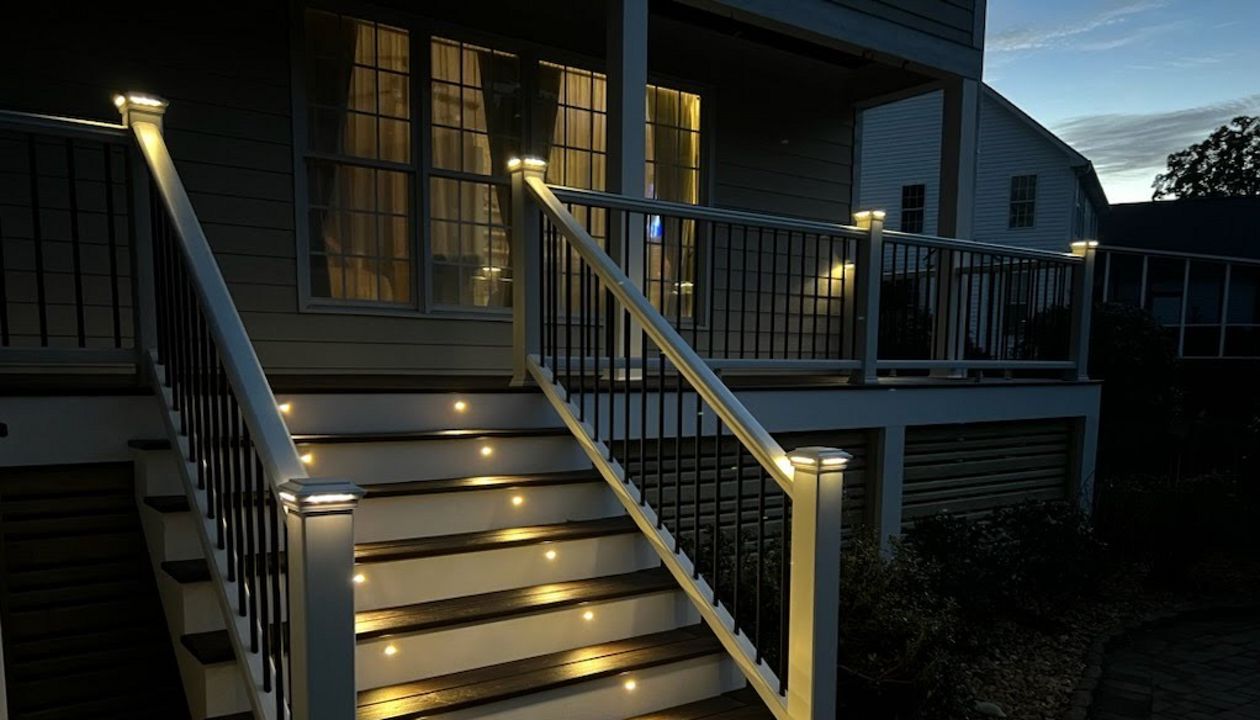 Trex Lava Rock with LED Post Cap Lights and Riser Lights, Clayton NC