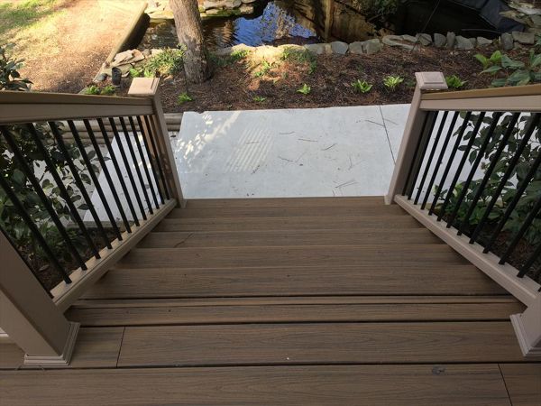 Trex Transcend stairs and handrails stay consistent and safe over time unlike natural products
