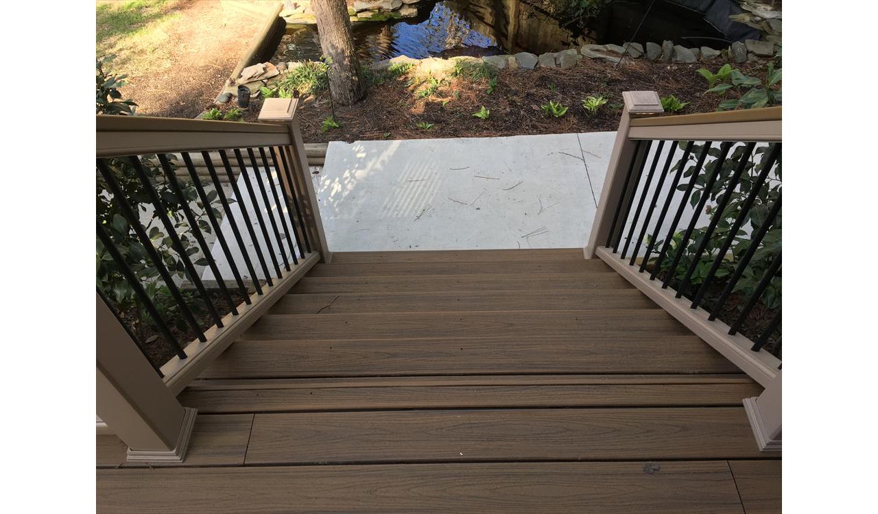 Trex Transcend stairs and handrails stay consistent and safe over time unlike natural products