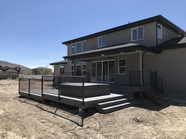 Deck in Draper utah Trex with Island mist decking and Fascia.