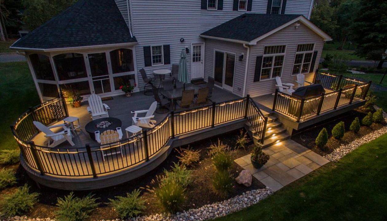 Trex Deck with deck lighting in Flemington NJ