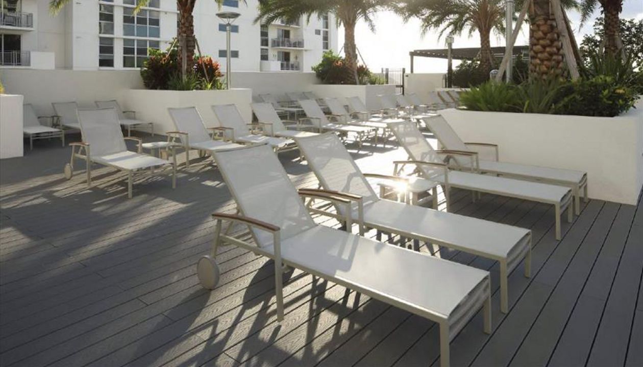 Trex Select Pebble Grey deck; Miami, FL; custom elevated steel substructure