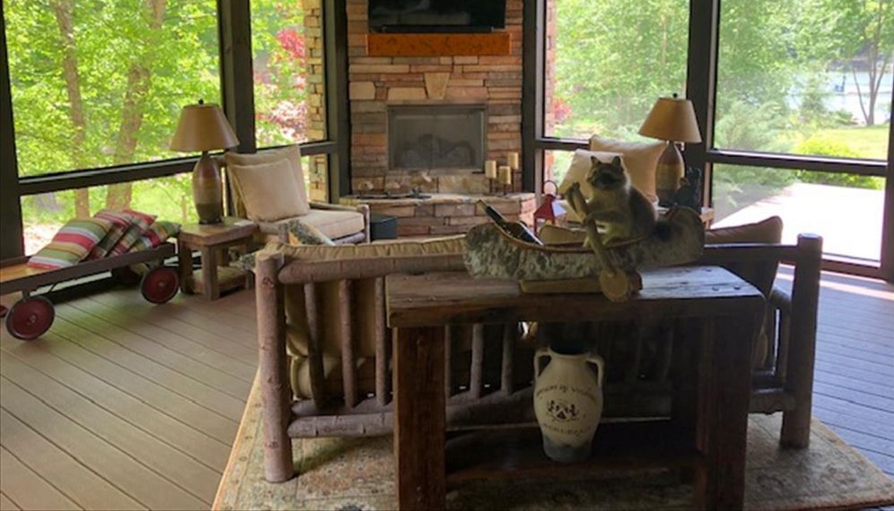 Imagine this Trex Select Saddle porch as your outdoor man cave!