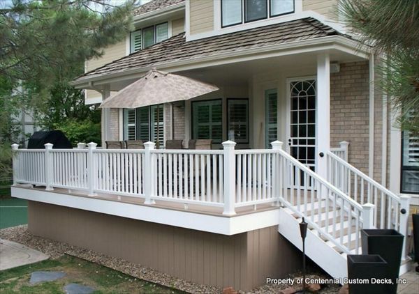 Trex Transcend Rope Swing Deck with white Transcend Railing in Denver, CO