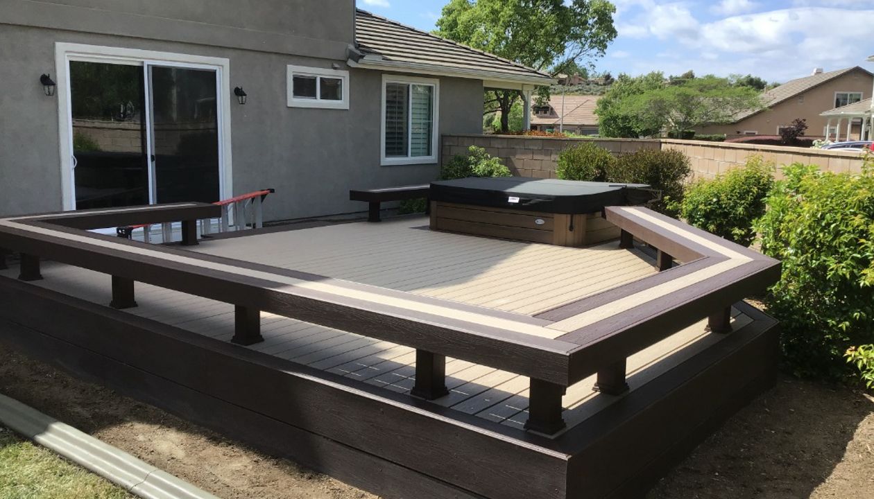 Spa Deck with Custom benches. Temecula CA