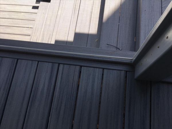 Trex Transcend breaker board is a great transition between screened porch and deck