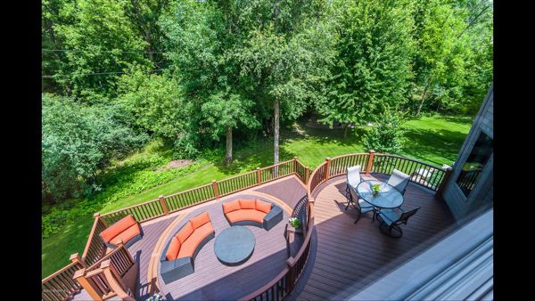 Trex Transcend Composite Decking and Railing with cool curves in Rochester, MN