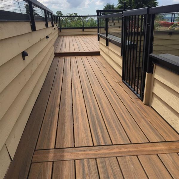 Trex composite deck. Rooftop deck Vancouver