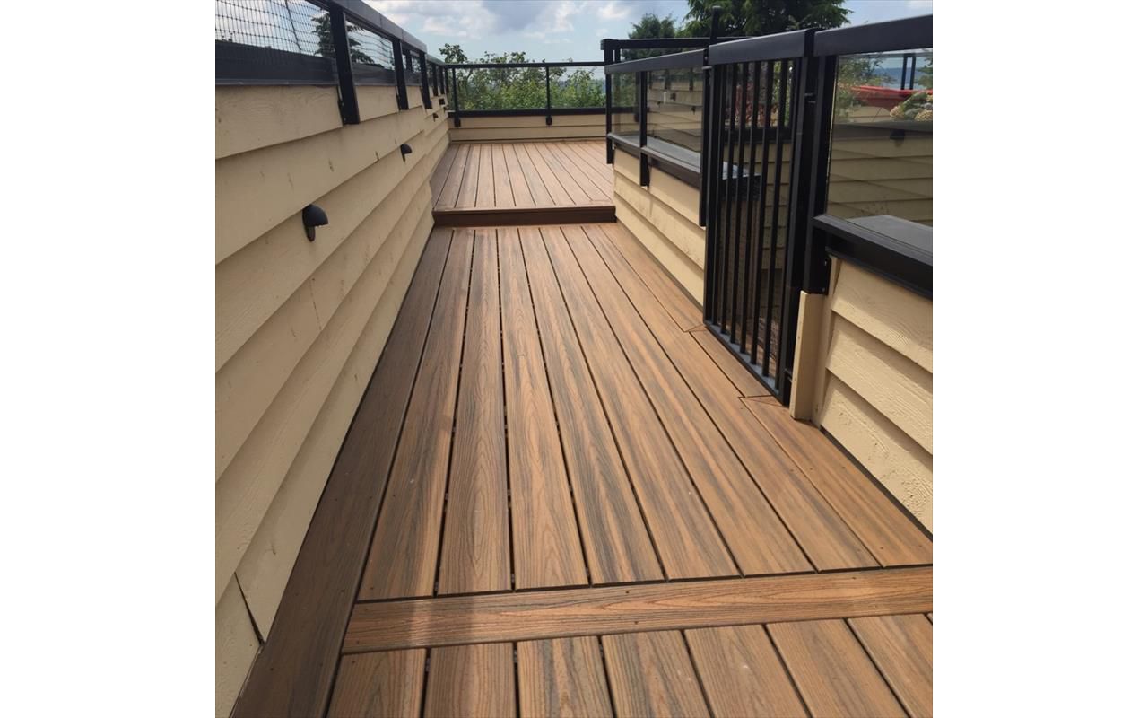 Trex composite deck. Rooftop deck Vancouver