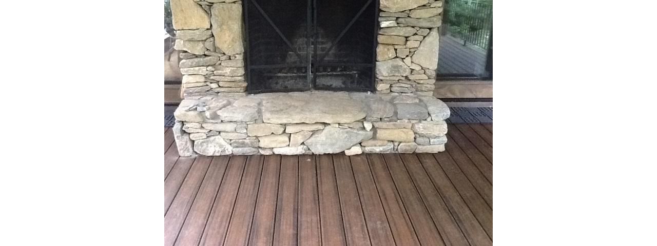 This Transcend deck & fireplace area is great for social gathering when company comes
