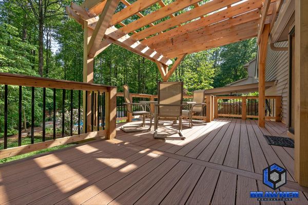Tiki Torch Decking with Cedar Accents