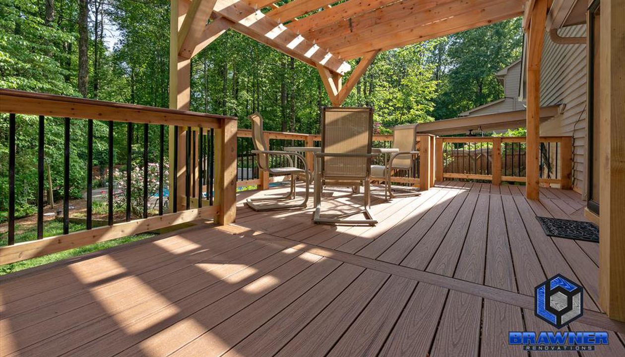 Tiki Torch Decking with Cedar Accents