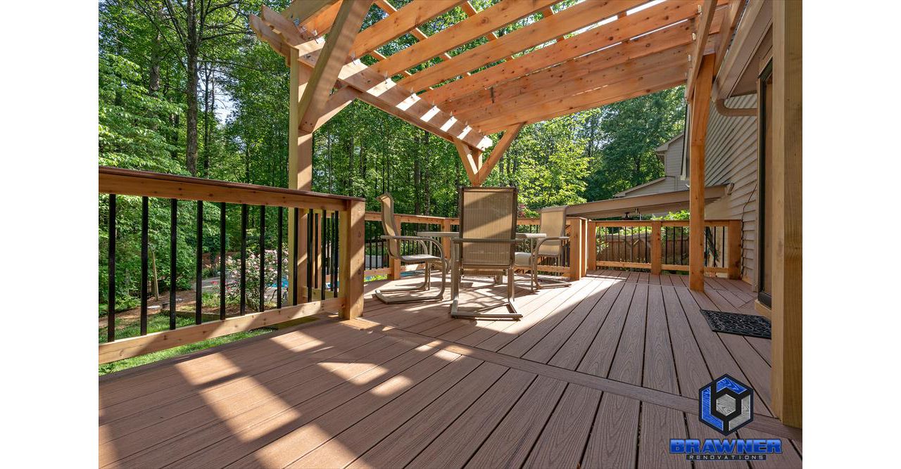 Tiki Torch Decking with Cedar Accents
