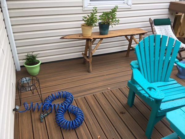 Customer added on to this Trex Havana Gold deck so we creatively blended the new portion