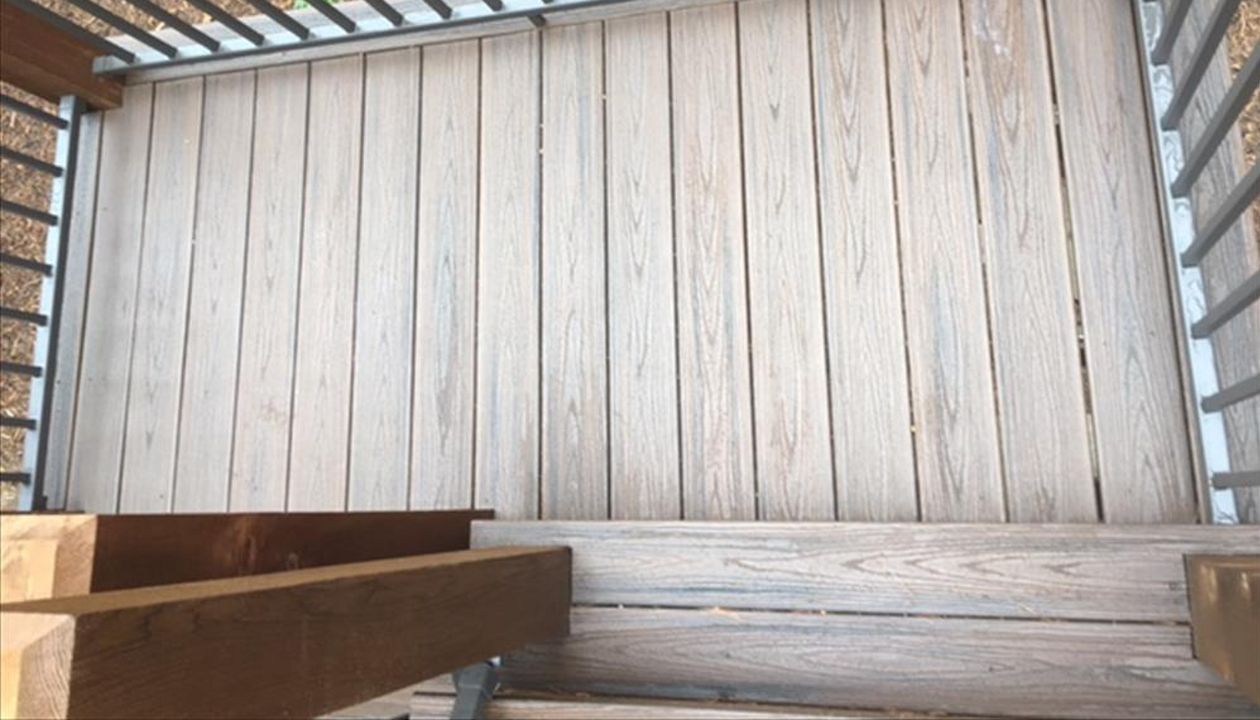 Trex Spiced Rum landing with hidden fasteners keeps looking great desipte the weather