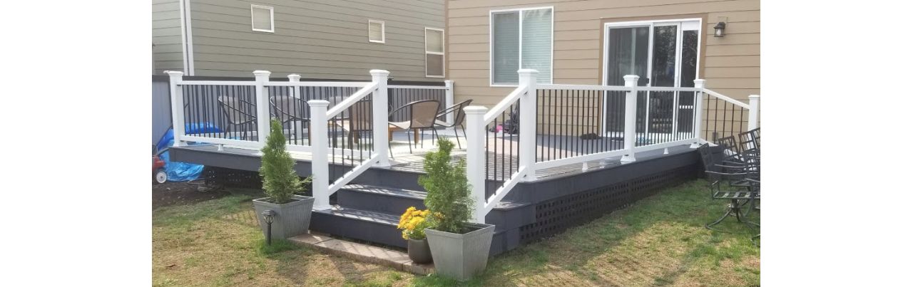 TREX Composite Decking in Select Winchester Grey with TREX Select Railing