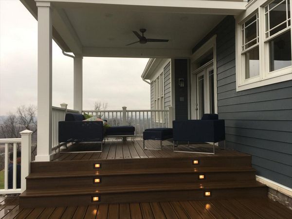 Multi-level Deck with Stair Tread Lighting