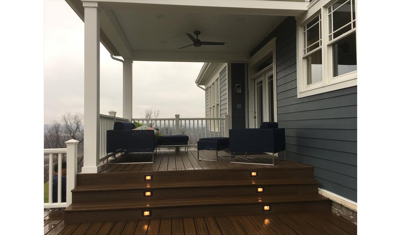 Multi-level Deck with Stair Tread Lighting