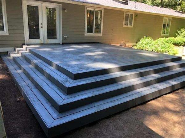 Trex Enhance Basics Clam Shell deck in Gig Harbor by Million’s Custom Landscaping and Decks