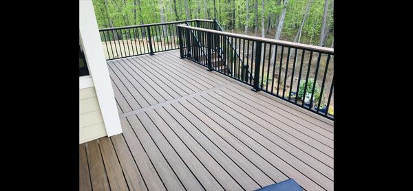 Transcend decking with matching center ‘parting board’