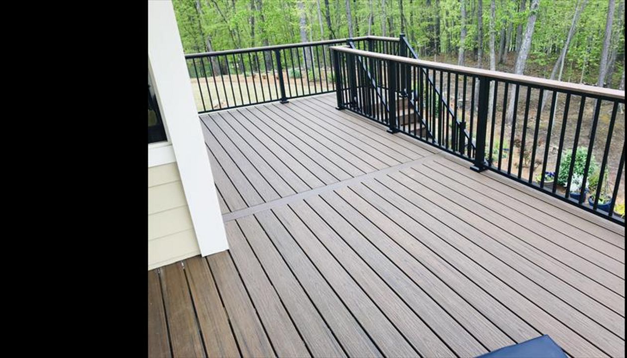Transcend decking with matching center ‘parting board’