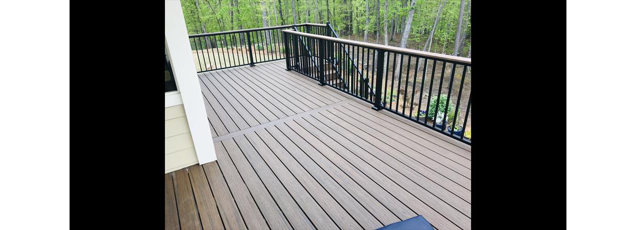 Transcend decking with matching center ‘parting board’
