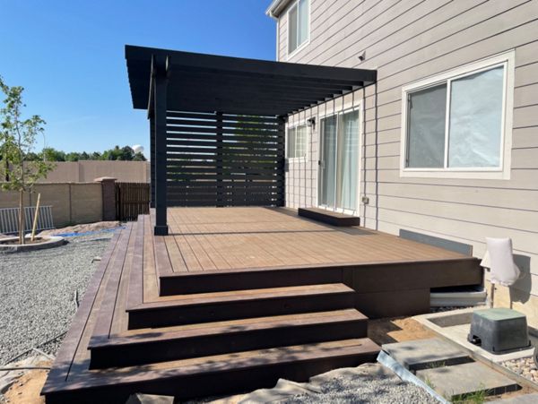 Trex Transcend Spiced Rum Decking, custom stairs in Colorado Springs Colorado