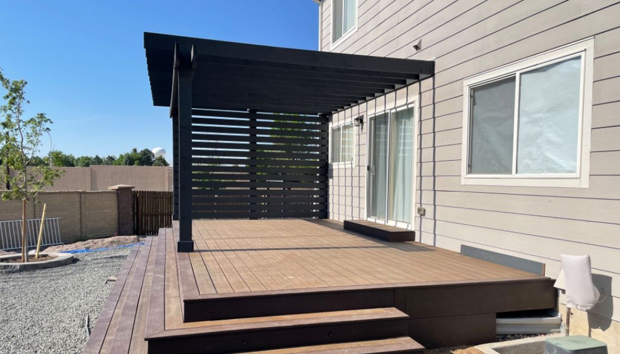 Trex Transcend Spiced Rum Decking, custom stairs in Colorado Springs Colorado