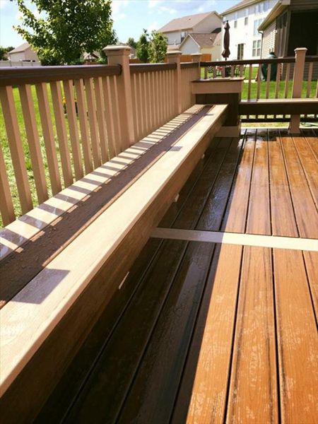 Built in benches add both extra seating and style