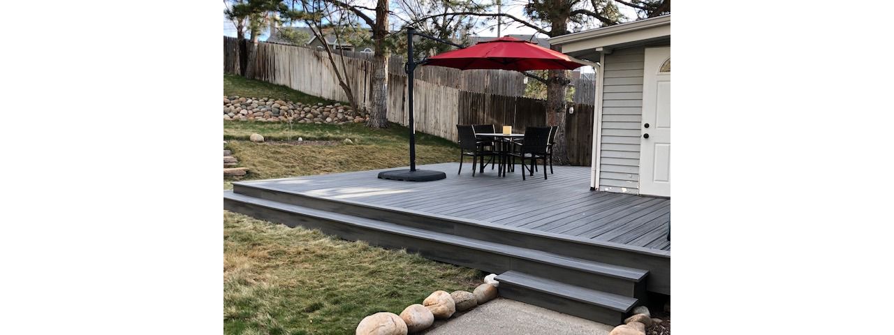 Trex Island Mist is the deck color